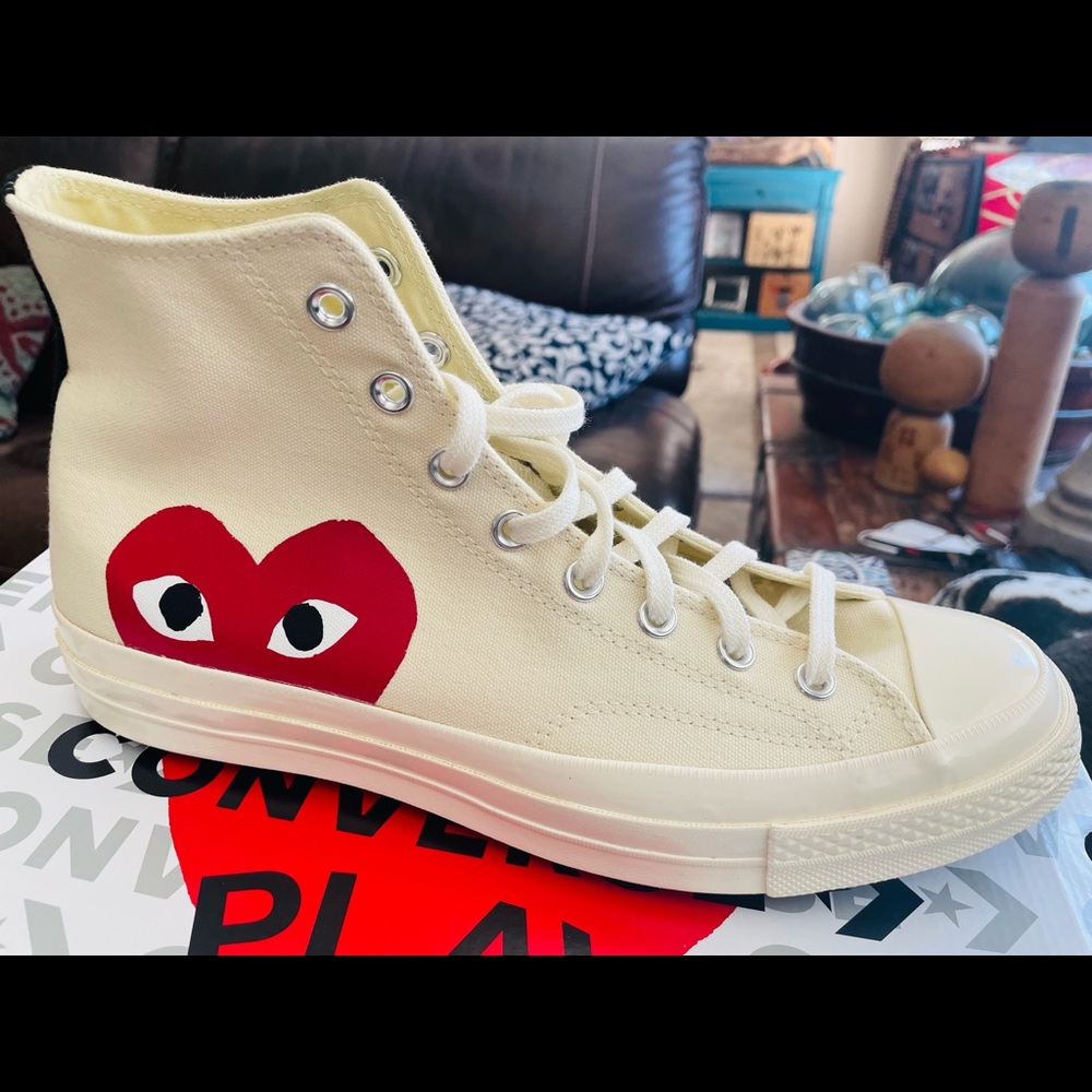 Converse x Comme des Garçons PLAY Chuck 70 cream/red size 11.